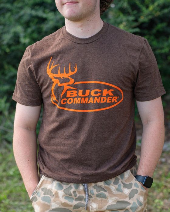 Рыболовная рубашка Buck Commander District Made Brown Heather Logo Tee