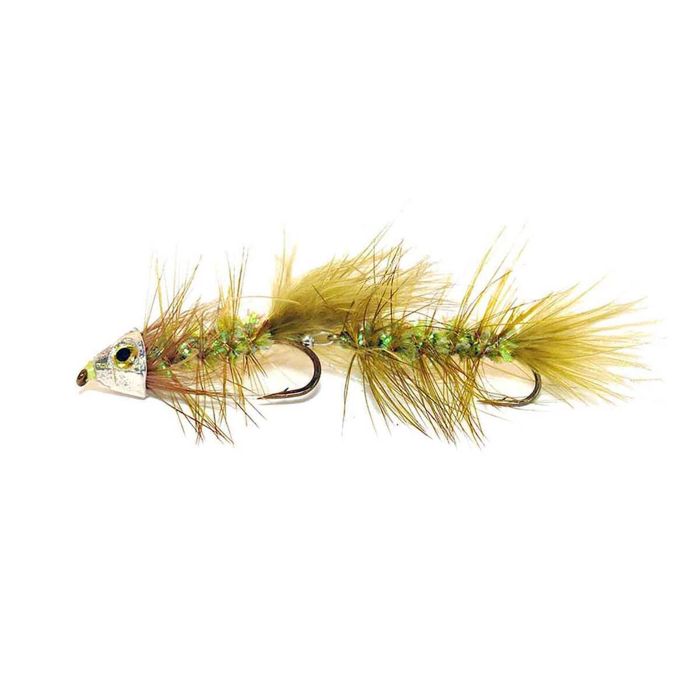 Мушки RoundRocks Articulated MH Bugger Streamer Fly - Olive Crystal, Size 8