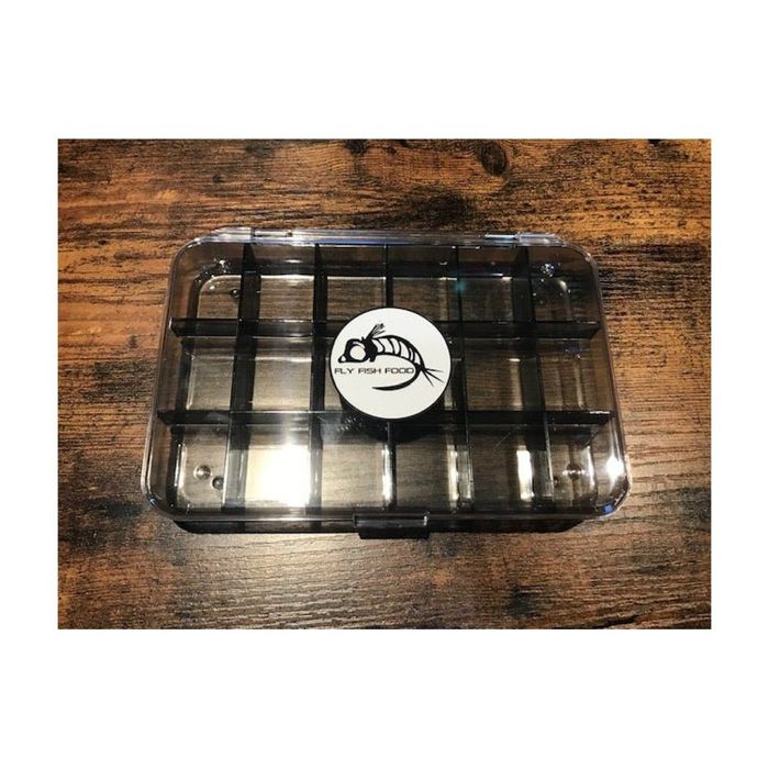 Коробка для мушек Adamsbuilt Fly Fish Food Logo Fly Box, Ultra Clear 18 Compartments - Lar