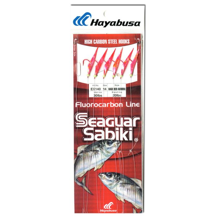 Флюорокарбоновая леска Hayabusa Fluorocarbon Sabiki with Red Aurora EX140
