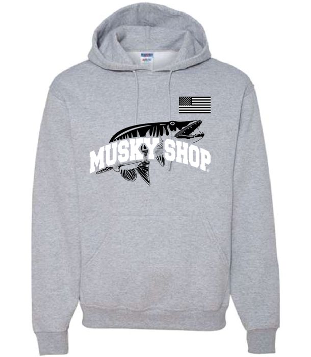 Рыболовная рубашка Musky Shop Jerzees NUBlend Heather White Hoodie