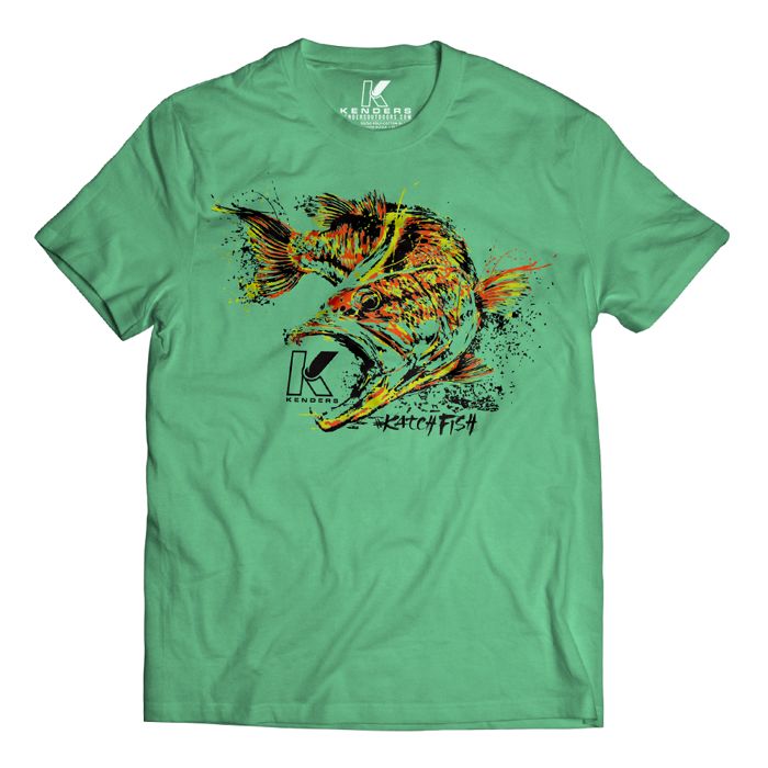 Рыболовная рубашка Kenders Outdoors LARGEMOUTH BASS SPECIES T-SHIRT HEATHER GREEN