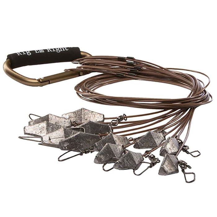 Якоря для чучел Rig’Em Right Rig 'Em Right Xtreme Coated 48in Cable Decoy Anchors - 12 Pac