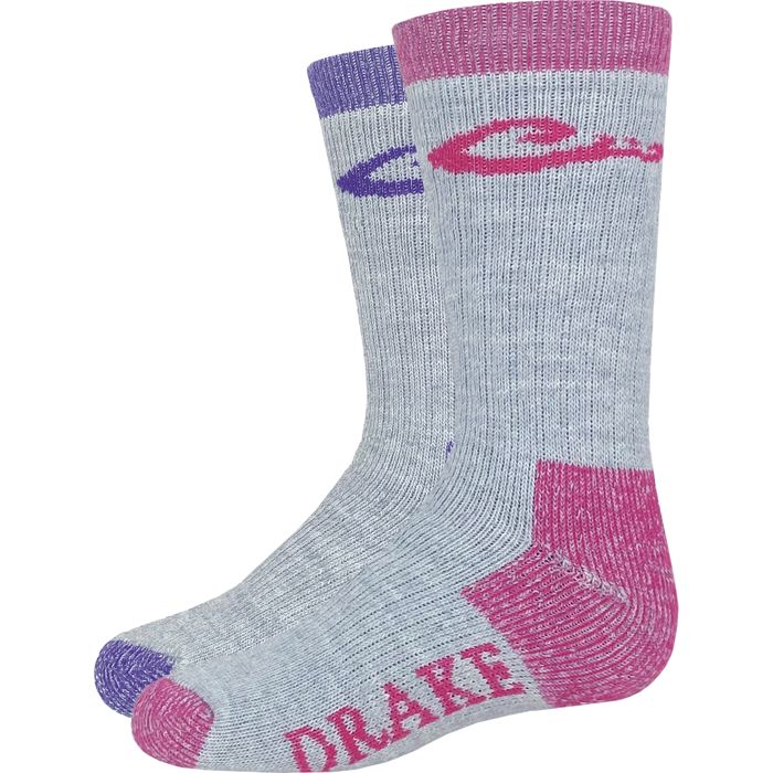 Термобельё Youth Merino Wool Blend Boot Socks - 2 Pack - Fushia/Purple / Small