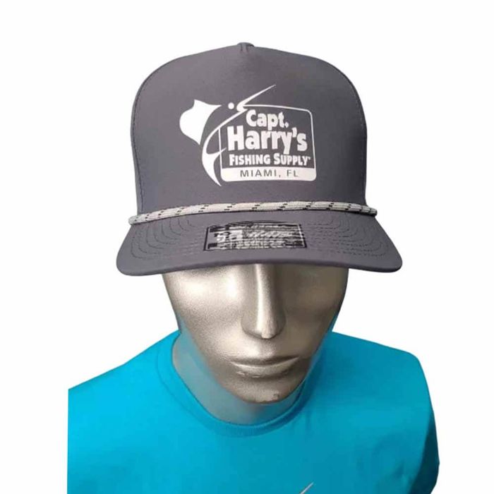 Головной убор Capt. Harry's Products Capt. Harry's White Logo Light Gray 5 Panel Hat With