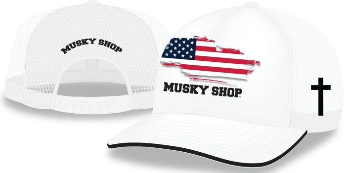 Головной убор Musky Shop White Mesh Trucker Cap U.S. Flag Front