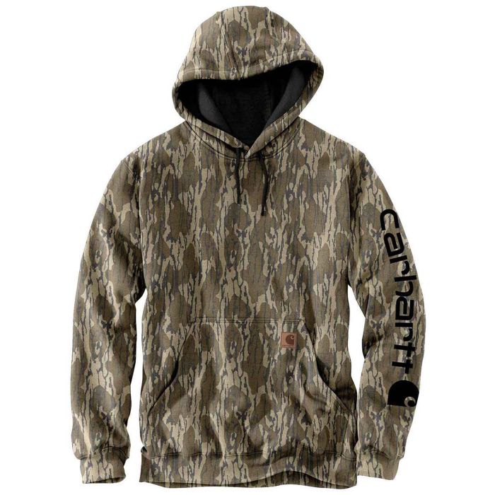 Охотничий камуфляж Carhartt Men's Mossy Oak Bottomland Camo Sleeve Graphic Casual Hoodie