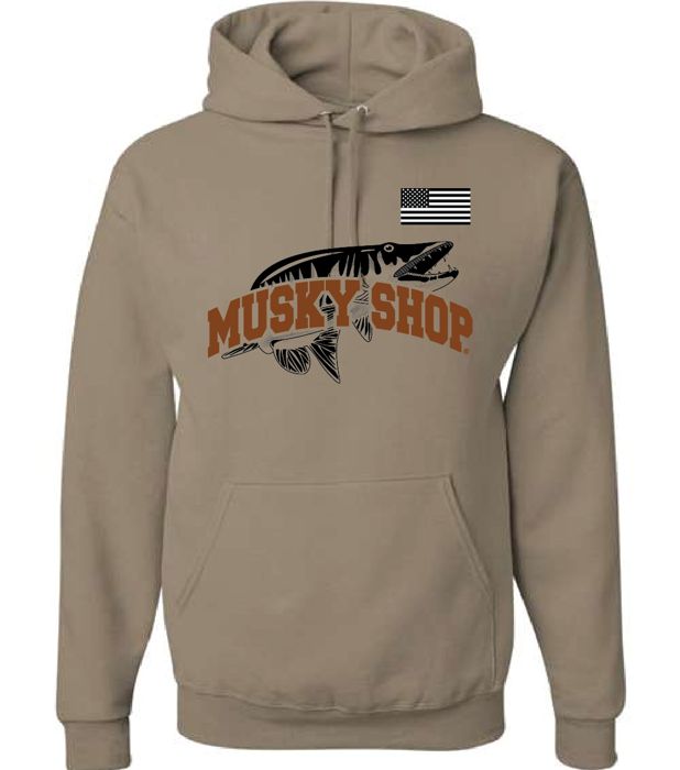 Рыболовная рубашка Musky Shop Jerzees NUBlend Khaki Hoodie
