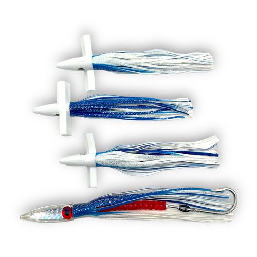 Троллинговая цепочка-тизер Lg. Blue/White Triple Bird Chain