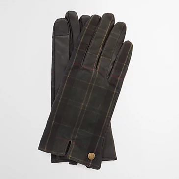 Перчатки Barbour Scarlet Tartan Waxed Gloves