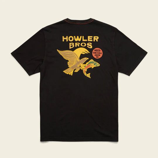 Рыболовная рубашка Howler Brothers Howler Bros Cotton Pocket T-Shirt - Osprey Prey Black