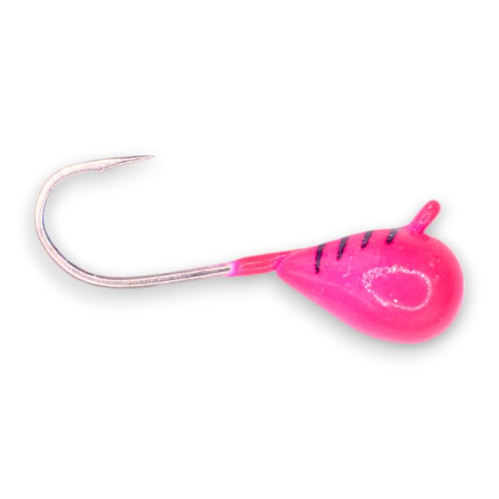 Зимняя приманка Kenders Outdoors PINK BLACK STRIPE TIGER GLOW TUNGSTEN JIG
