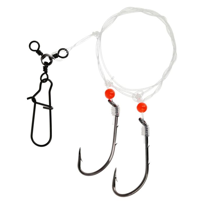 Готовая оснастка Eagle Claw Lazer Sharp Blackfish 2 Hook Rig - L451