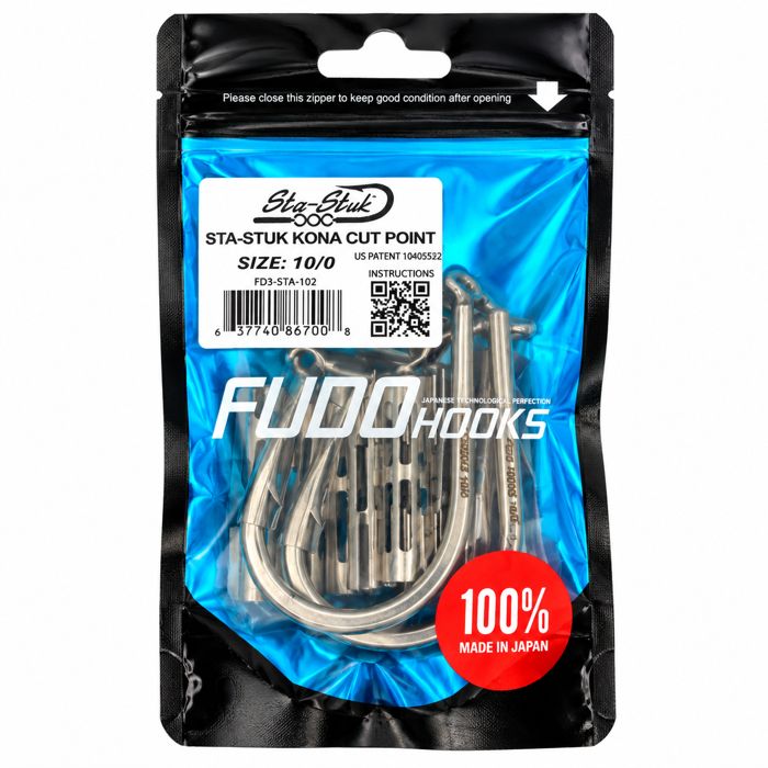 Крючки FUDO Sta-Stuk Kona Cut Point Hooks, 10/0