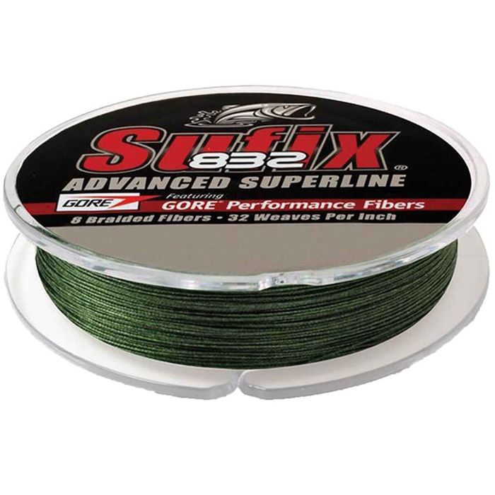 Плетёный шнур Sufix 832 Advanced Superline Braided Fishing Line - 80lb, Lo-Vis Green, 150y