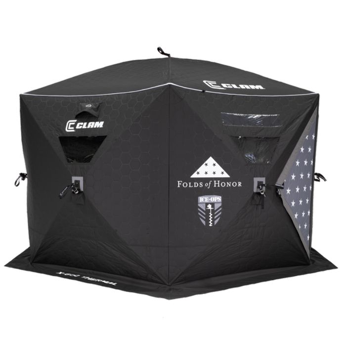 Палатка для зимней рыбалки Clam X-600 Ice Ops Edition (Folds Of Honor) Thermal Pop-Up