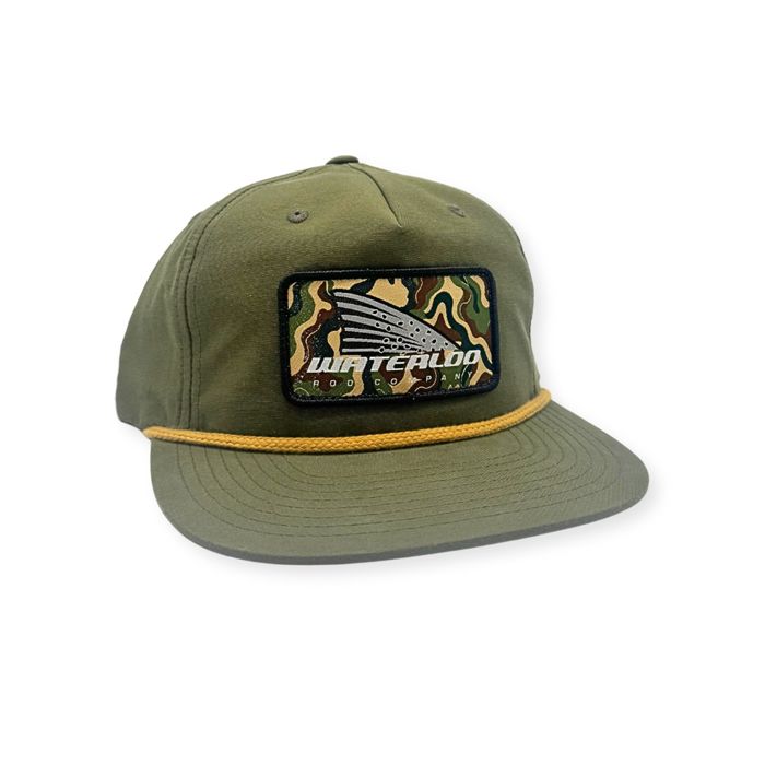 Головной убор Rhodes Headwear Waterloo Moss Green and Gold Rope Cap - Wavy Camo Tails Up P