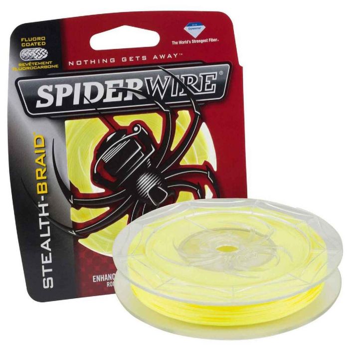 Плетёный шнур Spiderwire Stealth Braided Fishing Line - 10lb, Hi-Vis Yellow, 125yds