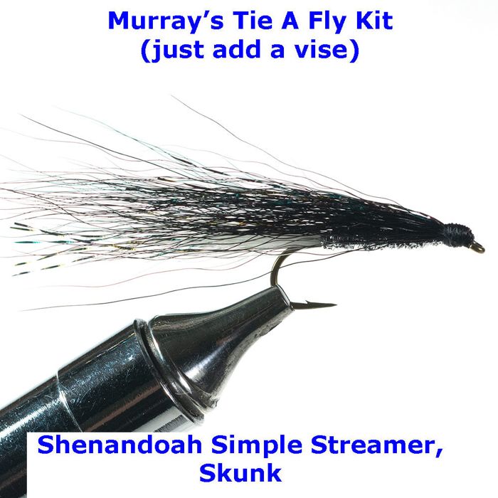 Мушки Murray's Fly Shop Shenandoah Simple Streamer, Skunk Fly Tying Kit