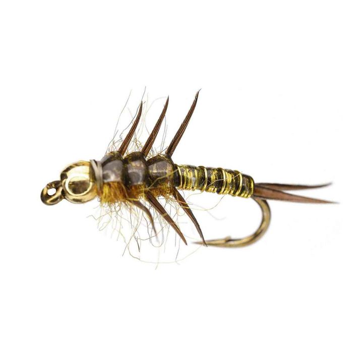 Мушки RoundRocks Rolling Stonefly Nymph Fly - Golden, Size 10, 6 Pack