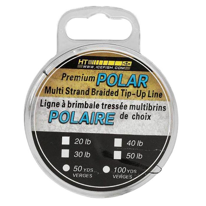 Плетёный шнур HT Enterprises Polar Ice Braided Ice Fishing Line - Black, 40lb, 100yds