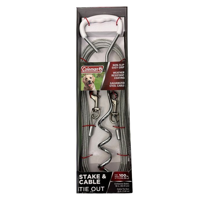 Привязь для собаки Coleman Pet 25' Cable Tie-Out and 18" Stake, Silver