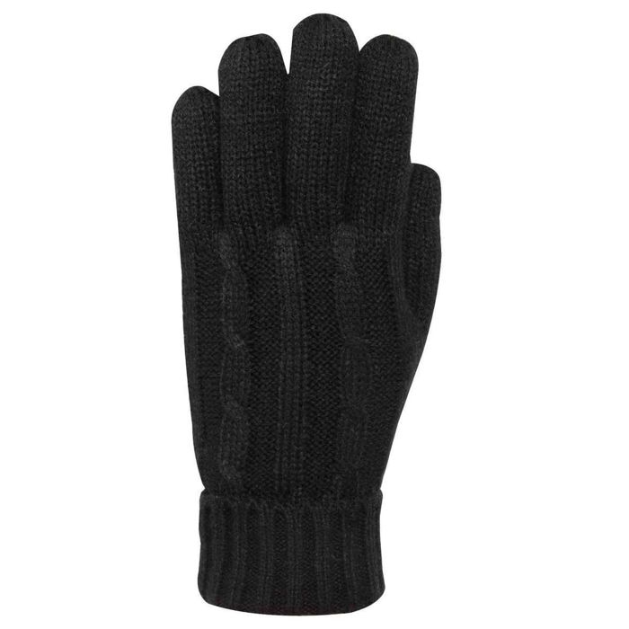 Перчатки Heat Holders Women's Cable Knit Winter Gloves - Black - L/XL