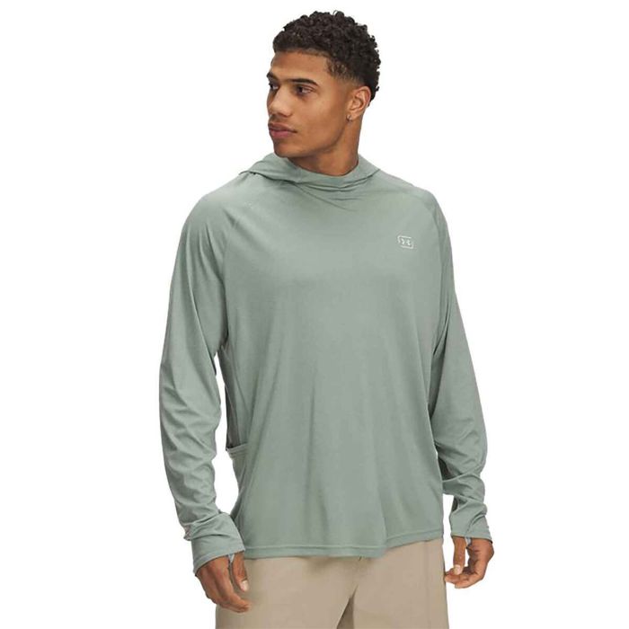Рыболовная рубашка Under Armour Men's Fish Elite Hooded Long Sleeve Fishing Shirt - Silica