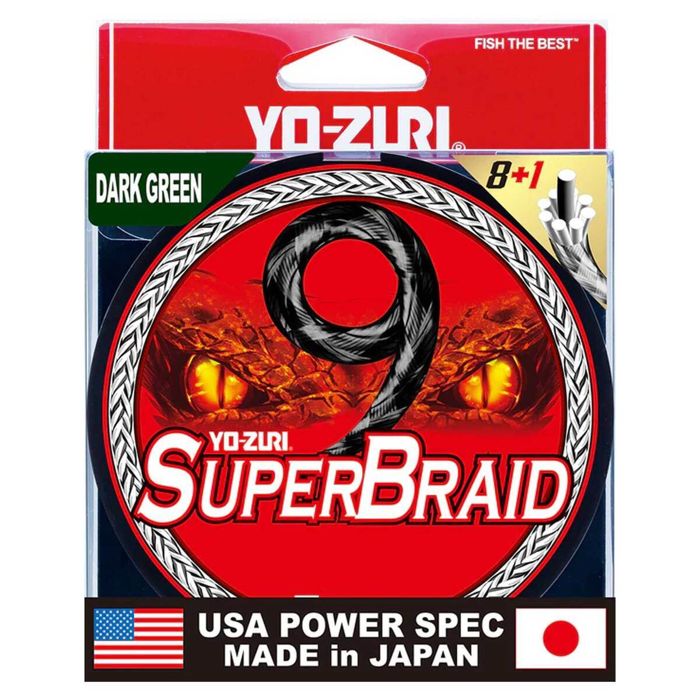 Плетёный шнур Yo Zuri Yo-Zuri Superbraid 9 Fishing Line - 15lb, Dark Green, 300yd