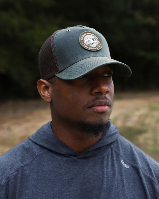 Головной убор Duck Commander x General Vintage Dark Olive/Coffee Retro Patch Hat