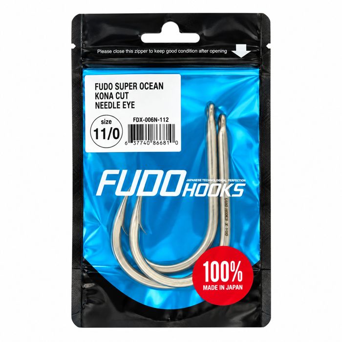 Крючки FUDO Super Ocean Kona Cut Needle Eye Hooks, 11/0