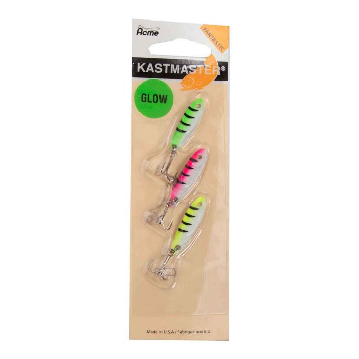 Зимняя приманка Acme Tackle Company KASTMASTER Tiger Glow Ice Fishing Spoon - Green/Pink/C