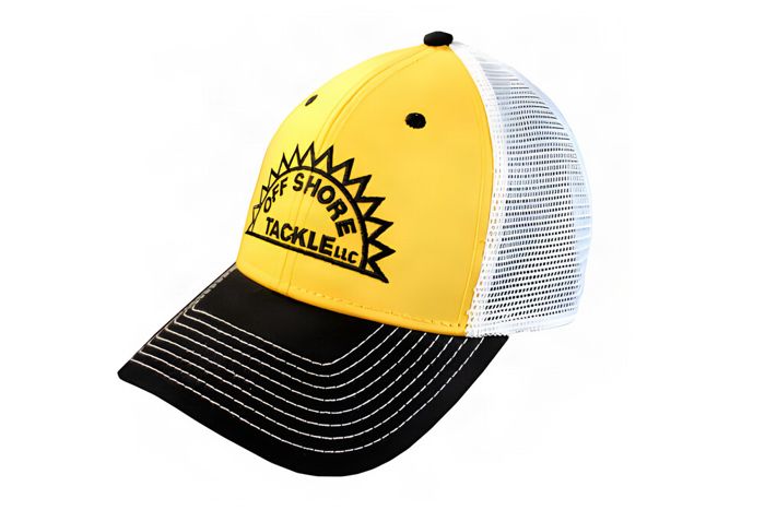 Головной убор Off Shore Tackle Yellow, Black with White Mesh Back and Adjustable Strap Tru