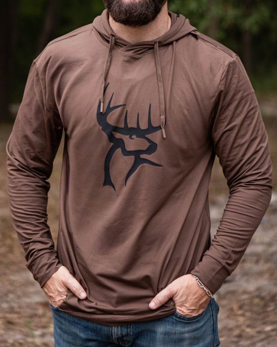 Рыболовная рубашка Buck Commander x Burlebo Heather Brown Performance Hoodie