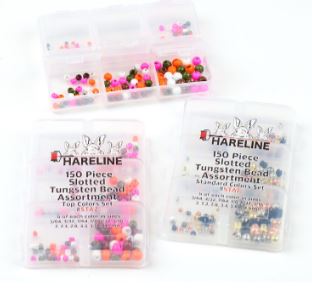Грузила Hareline 150 Piece Slotted Tungsten Bead Assortment