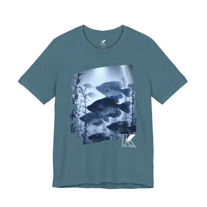 Рыболовная рубашка Printify Crappie School Ice Fishing T-Shirt | Kenders Outdoors