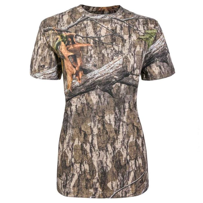 Рыболовная рубашка Rustic Ridge Women's Mossy Oak Country Roots Cotton Short Sleeve Huntin