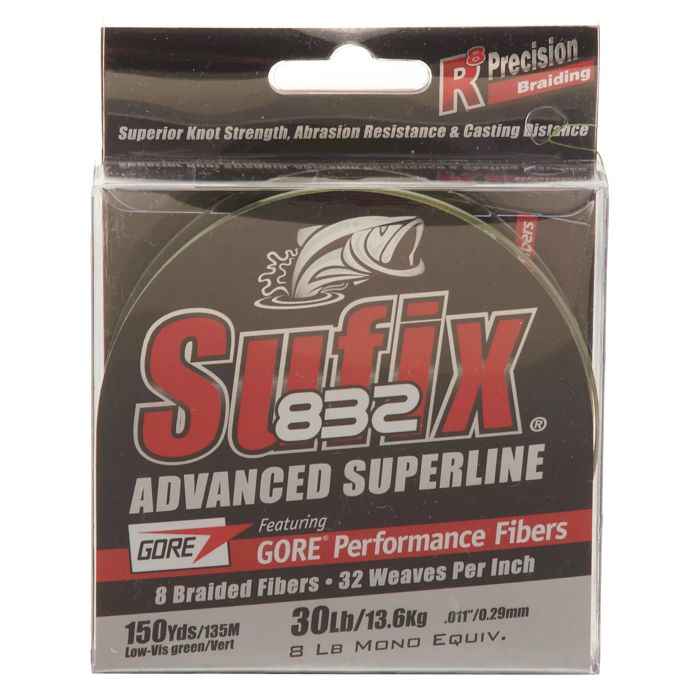 Плетёный шнур Sufix 832 Advanced Superline 30 lb - 150 yards Braided Fishing Line