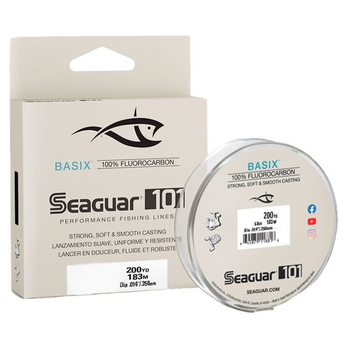Флюорокарбоновая леска Seaguar BasiX Fluorocarbon Fishing Line - 15lb, Clear, 200yds