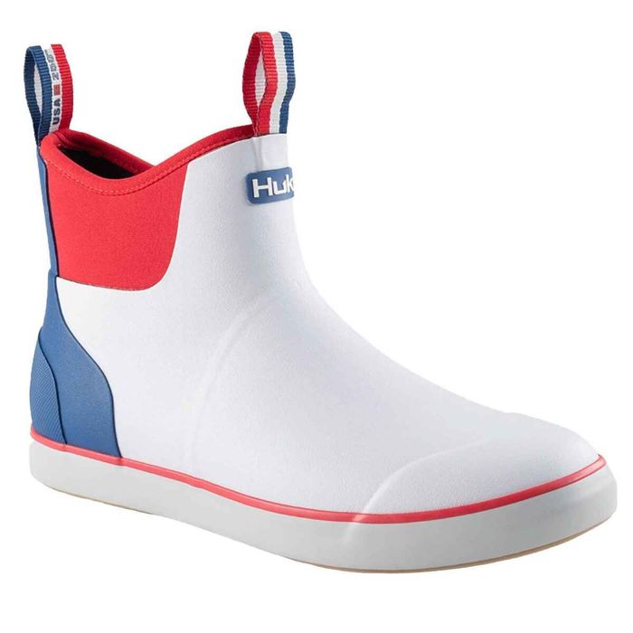 Палубные ботинки Huk Men's America 250 Rogue Wave Pull On Boots - USA White - Size 9