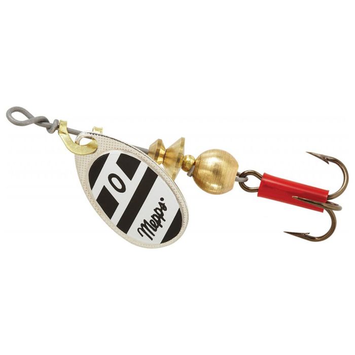 Вращающаяся блесна Mepps Lures Mepps Aglia Inline Spinner - Black w/White, 1/8oz