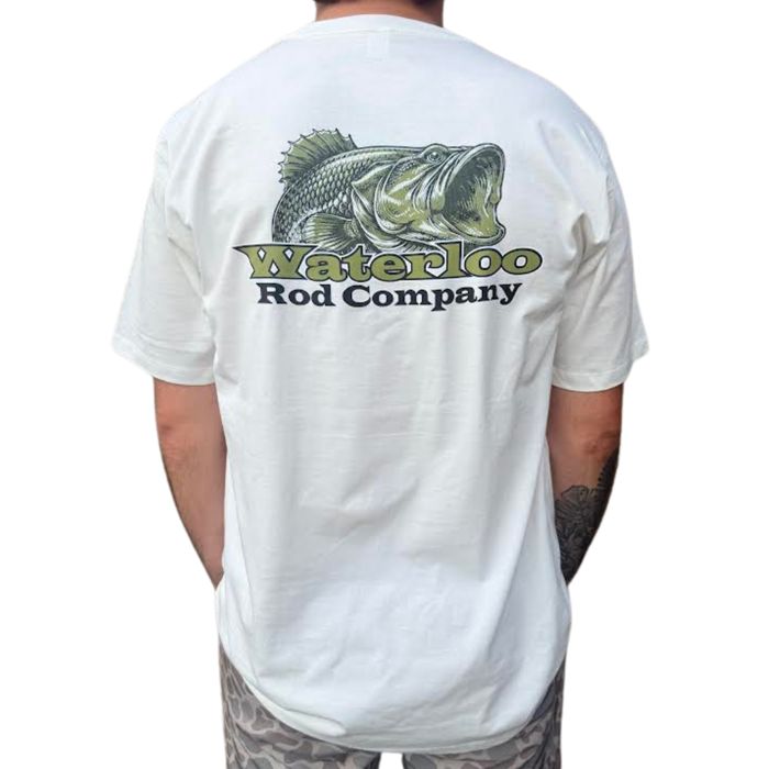 Рыболовная рубашка Waterloo Rods Waterloo Ivory Short Sleeve Tee - Bass Logo