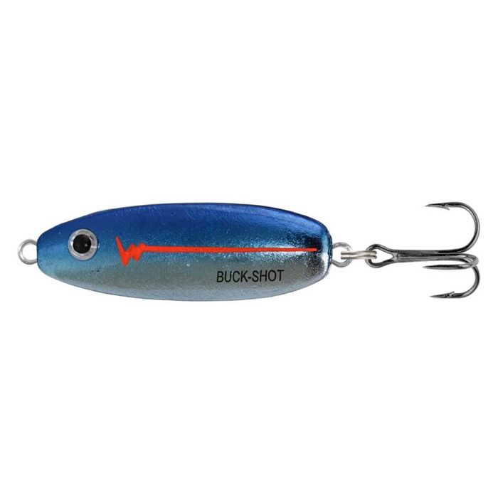 Зимняя приманка Northland Fishing Tackle Buck-Shot Rattle Spoon - Blue Racecar, 1/2oz, Siz