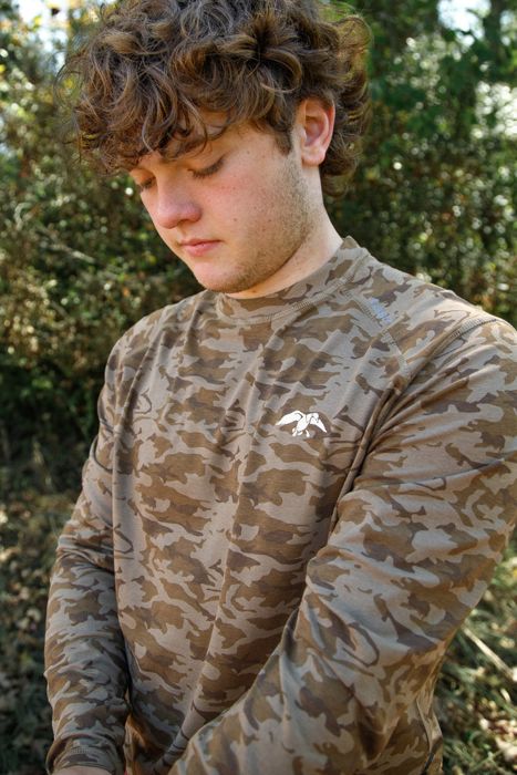 Рыболовная рубашка Duck Commander Bamboo Camo Long Sleeve Tee