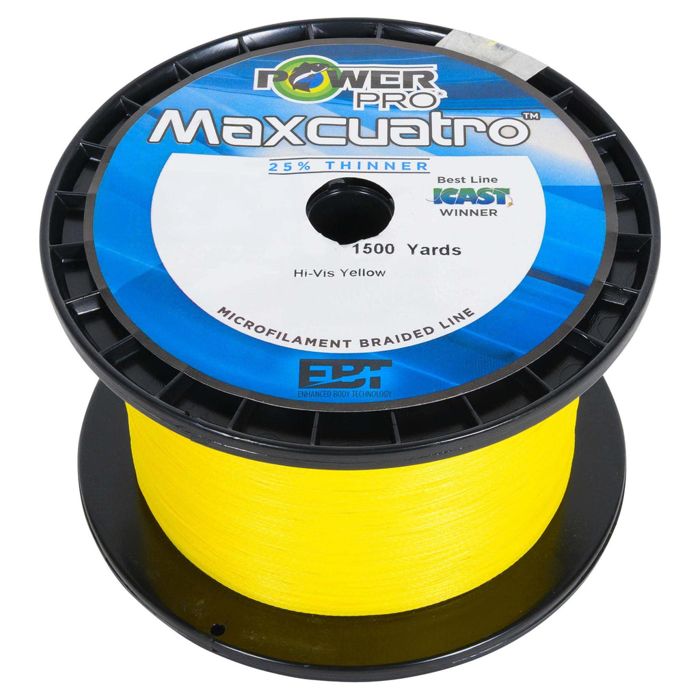 Плетёный шнур PowerPro Maxcuatro Braided Fishing Line (1500 yd Spools)