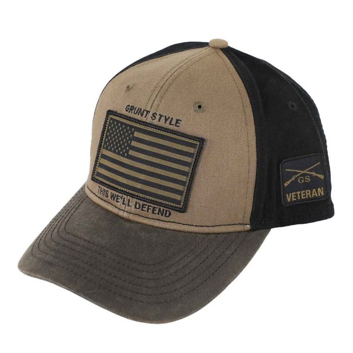 Головной убор Grunt Style Men's Veteran Flag Snapback Adjustable Hat - Brown - One Size Fi