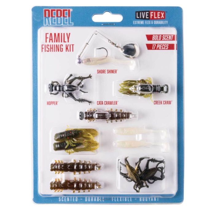 Набор снастей Rebel Pond and Creek Family Fishing Kit Bait 17Piece Assortment