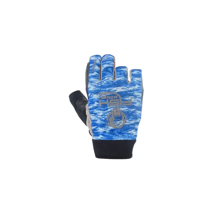 Перчатки Fish Monkey Half Finger Jigging Gloves, Blue Water Camo, The Crusher