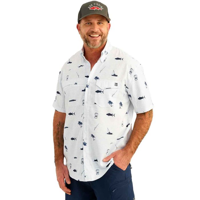 Рыболовная рубашка Huk Men's Tide Point KC Print Short Sleeve Fishing Shirt