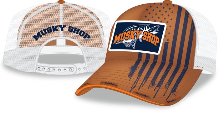 Головной убор Musky Shop Low Profile Burnt Orange White Trucker Mesh Patch Cap